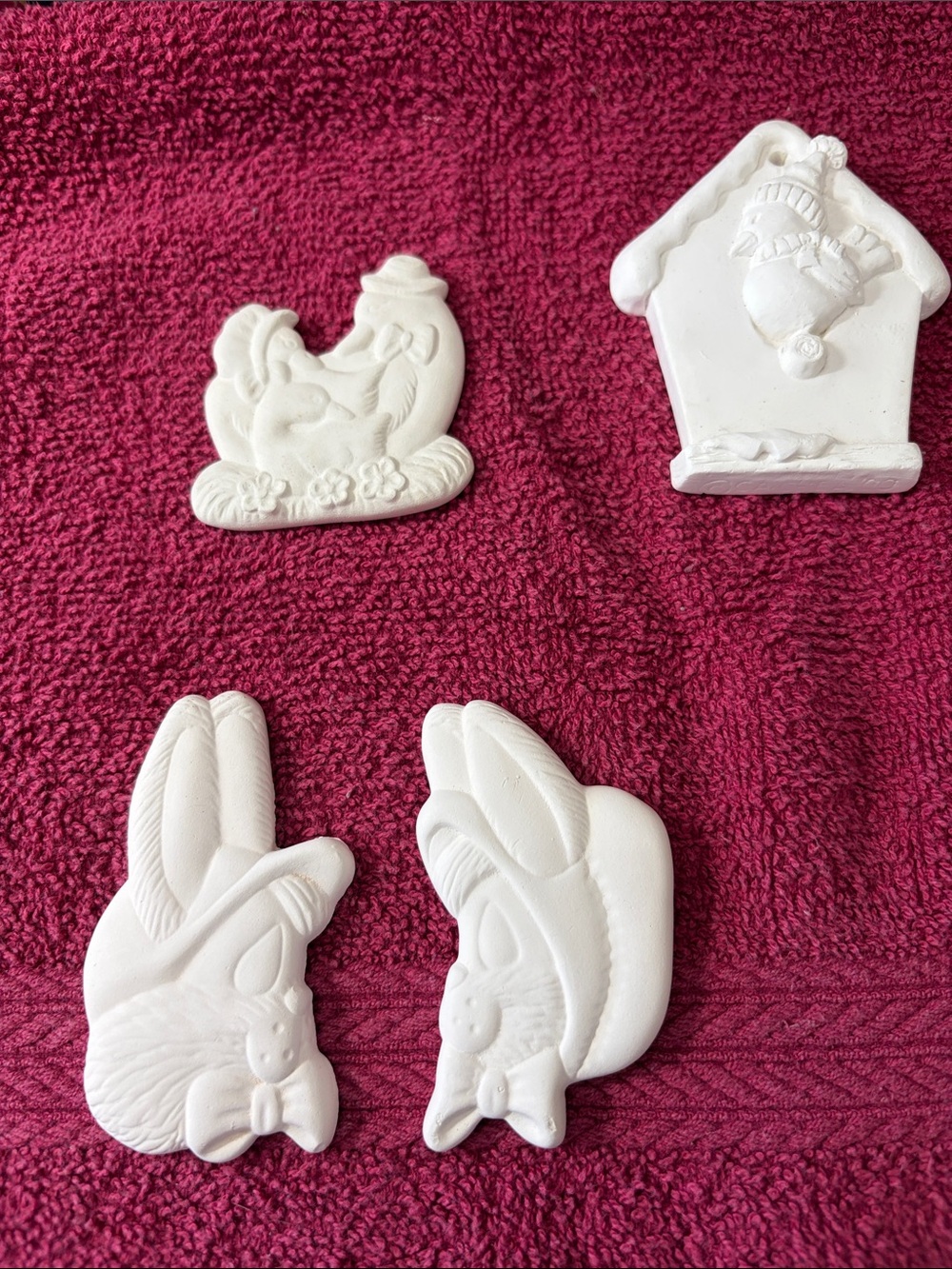 Ceramic bisque Set of 4 ready to paint refrigerator magnets